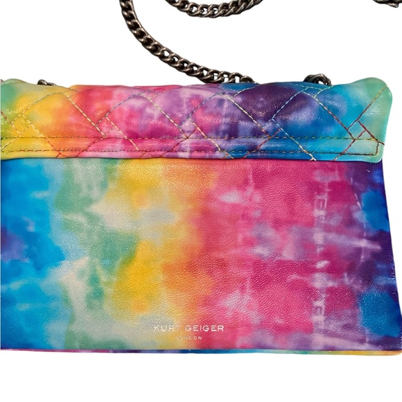 Kurt Geiger. The Kensington flap over bag. Rainbow. Leather. Quilted. Nwot - Picture 5 of 12